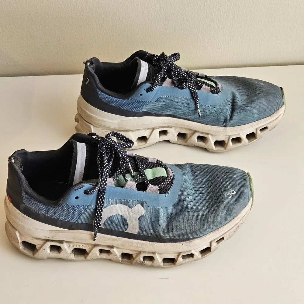 On Cloudmonster Running Shoes Women 9.5‎ Blue Dust Vapor CloudTec